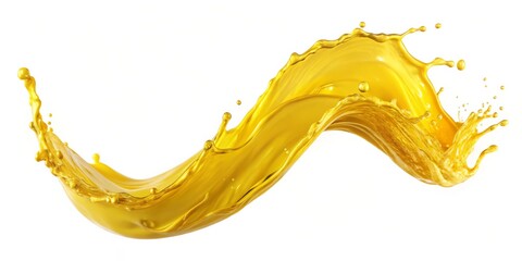 Fototapeta premium 3D Rendered Golden Liquid Splash, Abstract, Design, Liquid, Splash, 3D , Rendered