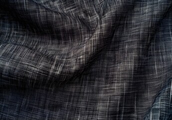 Fototapeta premium Dark Grey Woven Fabric Texture Background