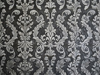 Elegant Intricate Grey Floral Pattern Background