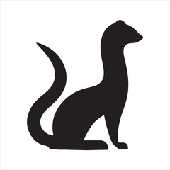 weasel silhouette on white background
