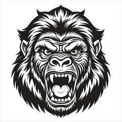 Fototapeta premium The Angry Gorillaz Black and White Vector