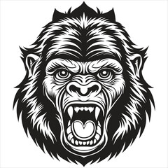 The Angry Gorillaz Black and White Vector