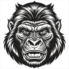 The Angry Gorillaz Black and White Vector