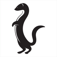 weasel silhouette on white background
