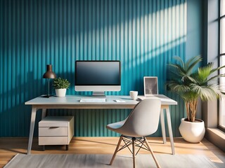 Gentle pastel gradients blending into a calm workspace