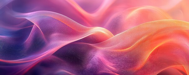 Obraz premium Abstract composition of swirling ribbons in vibrant pink and orange tones creating a sense of movement and fluidity