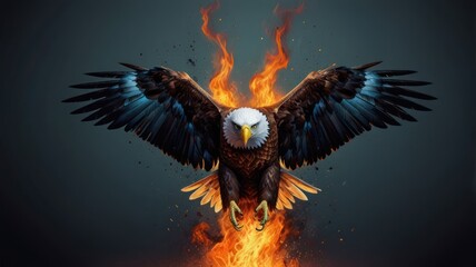 Obraz premium Eagle in Flames