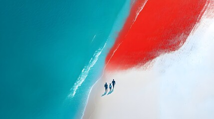Red and Blue Paint Strokes, People, Nature on White Background, Abstract Image, Texture, Pattern Background, Wallpaper, Cover and Screen of Smartphone, PC, Laptop, 9:16 and 16:9 Format