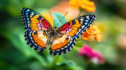 Fototapeta premium Colorful Butterfly on a Flower