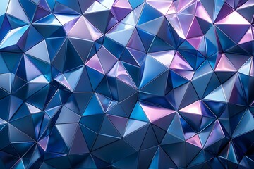 Fototapeta premium Geometric blue and purple triangular patterns on a textured surface