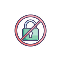 A lock that cannot be opened icon vector art illustration design. Icon concept design.