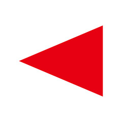 Red triangle icon. Different triangle vector icons flat style