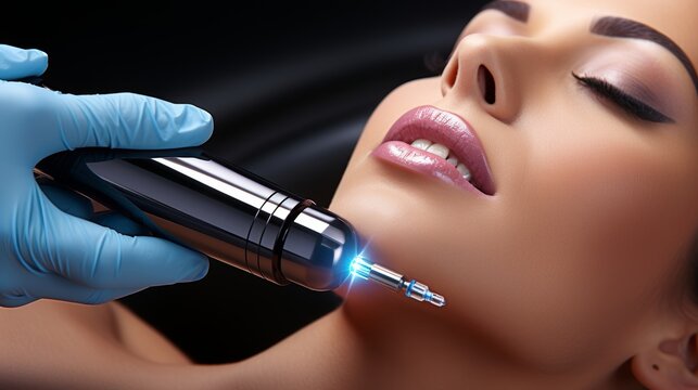 Close up view of a dental examination highlighting oral health and care practices