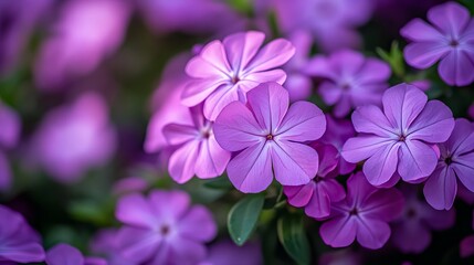 Obraz premium Beautiful purple flowers bloom close-up on a bush at the Acton Botanical Garden in Massachusetts.