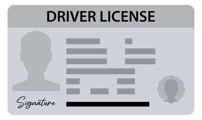 Plastic card of driving licence. Driver license. Driving licence vector illustration isolated on white background.