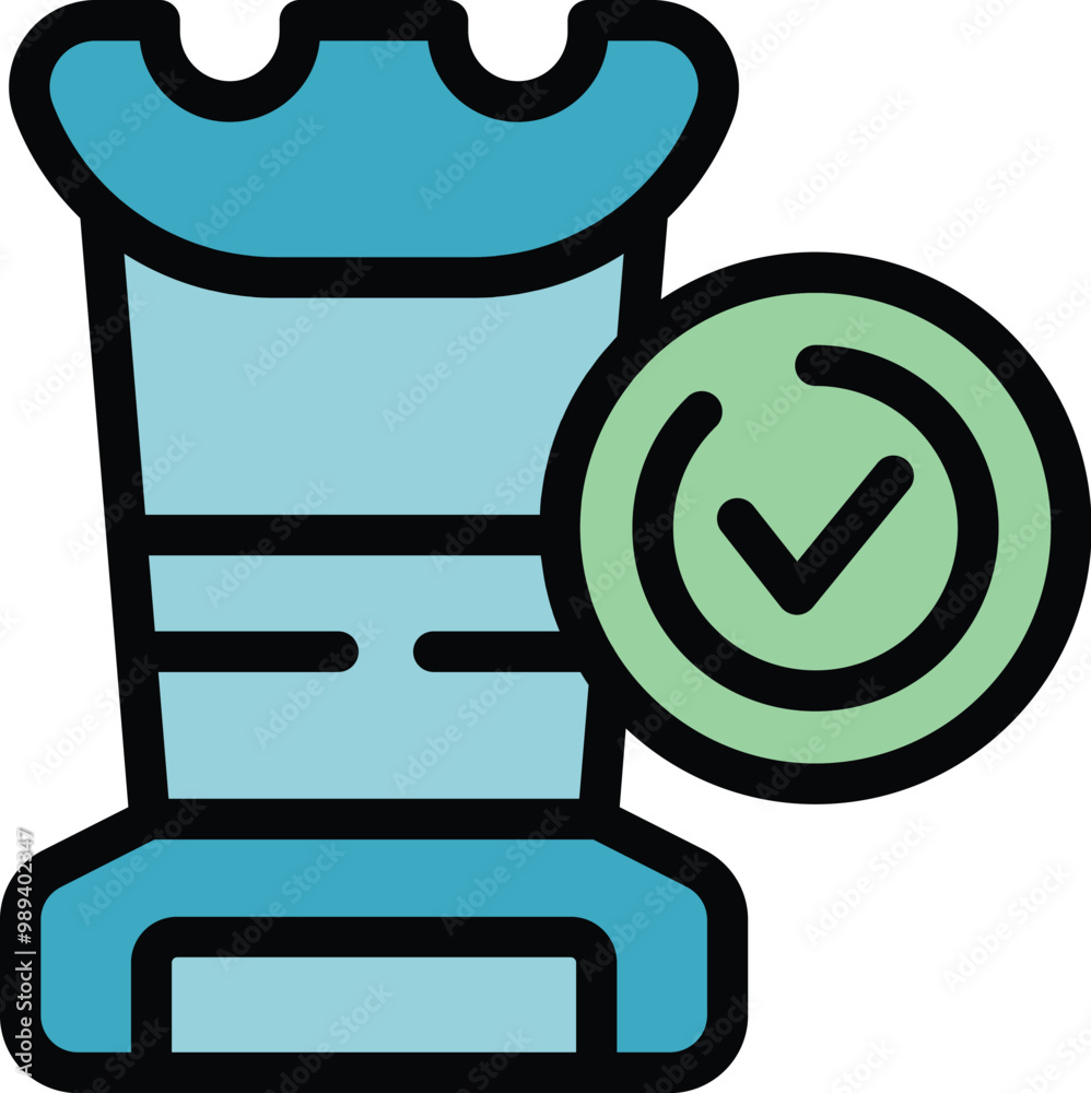 Poster data security concept icon with database and green checkmark, great for software developers