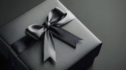 Black box with a bow on top of it
