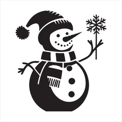 snowman silhouette on white background
