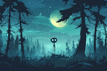 Alien Cartoon Background