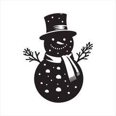 snowman silhouette on white background
