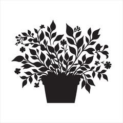 Plant silhouette on white background
