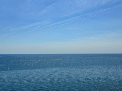 Blue sea and blue sky