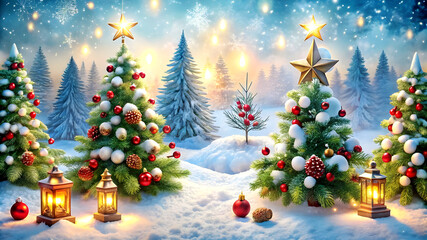 Obraz premium Marry Christmas Tree with natural background