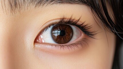 Obraz premium 女性の目のクローズアップ：芸術的なプリントやポスターのための反射とディテール