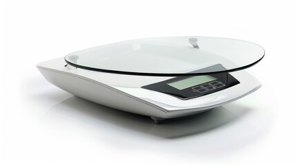 White Digital Kitchen Scale with Glass Platform
