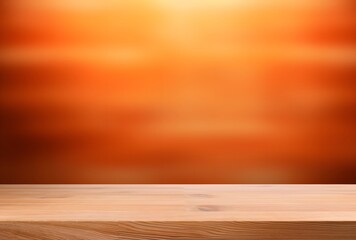 Orange Background Wooden Tabletop Product Display