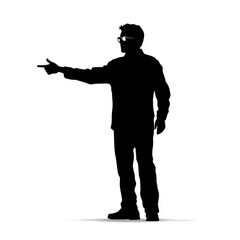 Professor Silhouette, Illustration Isolated On White Background