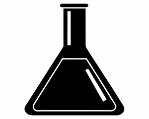 Science Flask  black silhouette  vector