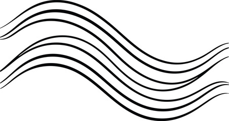 Serene Motion Abstract Wavy Line Patterns Vector Illustration
