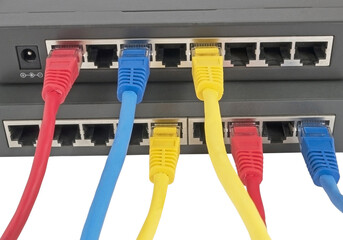 network cables connected to router
