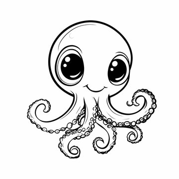 recommend clip art: Cute Cartoon Octopus Illustration