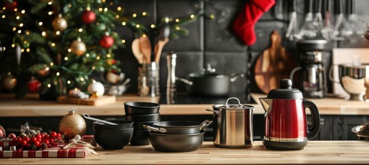 Cyber Monday Kitchen Gadget Sale with Holiday Decorations - Perfect for Seasonal Promotions