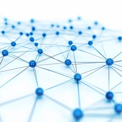 Abstract Blue Technology Network with Data Connections