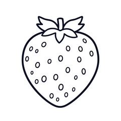 Fototapeta premium vector of coloring page of strawberry