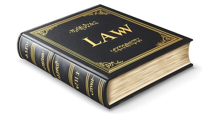 Legal Wisdom - Classic Law Book with Gold Lettering on White Background