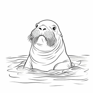 recommend clip art: Illustration of Walrus with Whiskers