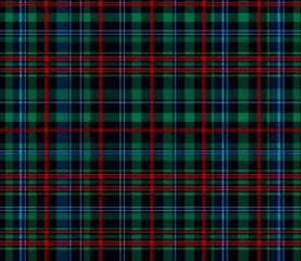 Fototapeta premium Green Dark Blue Tartan Plaid Pattern With Red Lines