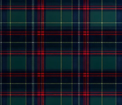 Green And Dark Blue Tartan Plaid Pattern - Powered by Adobe