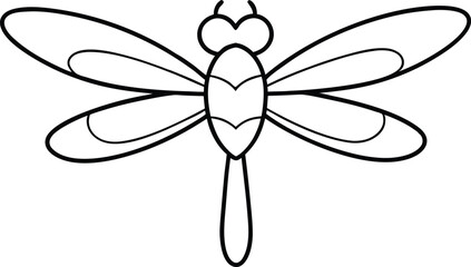 Dragonfly with Heart Wings Captivating Vector Illustration for All Ages
