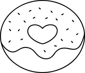 Heartfelt Sprinkles Donut Vector Art
