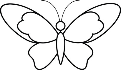 Charming Butterfly with Heart Wings Creative Vector
