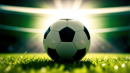 Fototapeta premium Soccer ball on a beautiful background