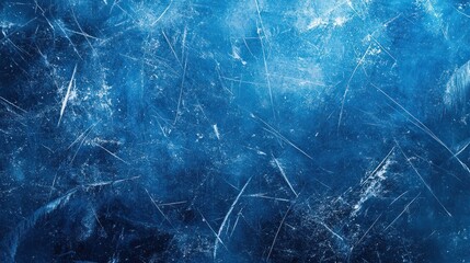 Blue textured background with marks from ice skating and hockey