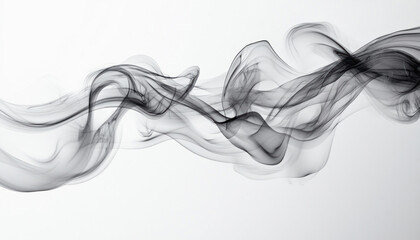 Fototapeta premium Black smoke creating abstract shapes on white background