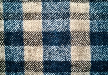 Blue and Beige Houndstooth Fabric Texture