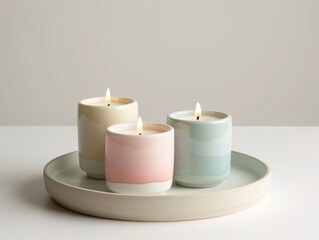 Trio of Candles on White